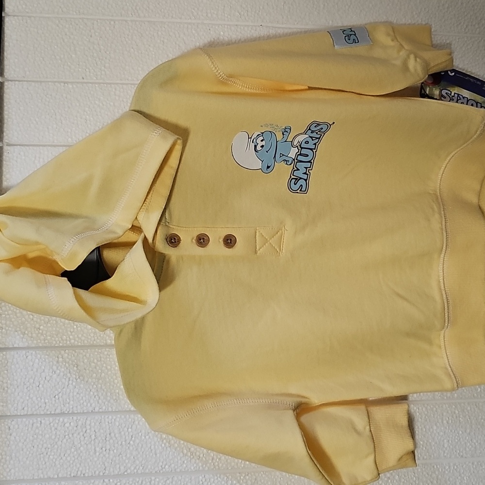Nwt Kids Yellow Smurfs Hoodie